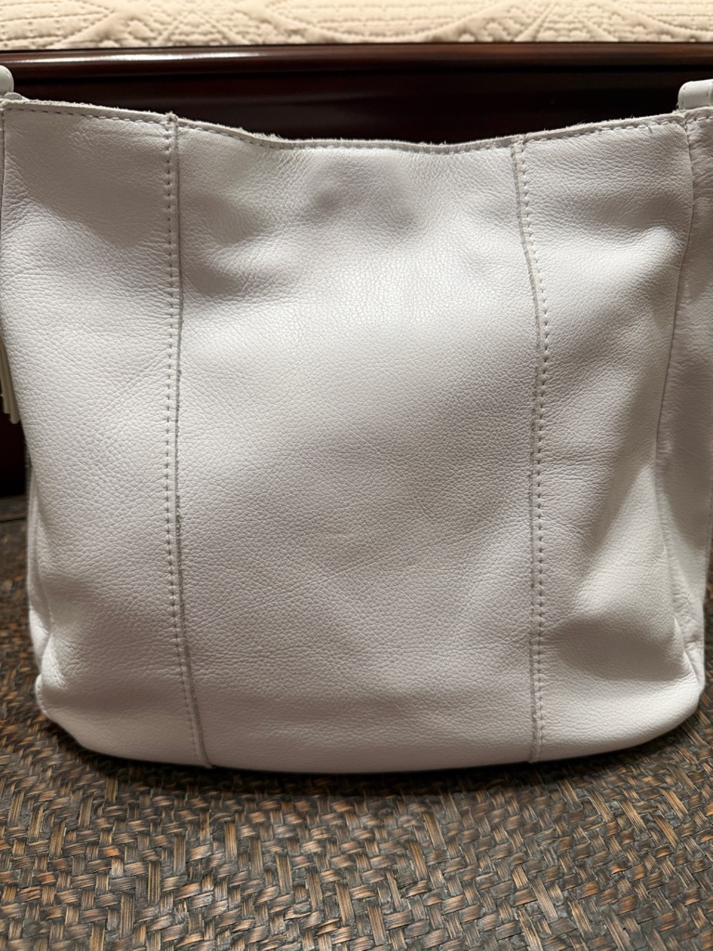 White Leather Shoulder Bag - Picture 3 of 16